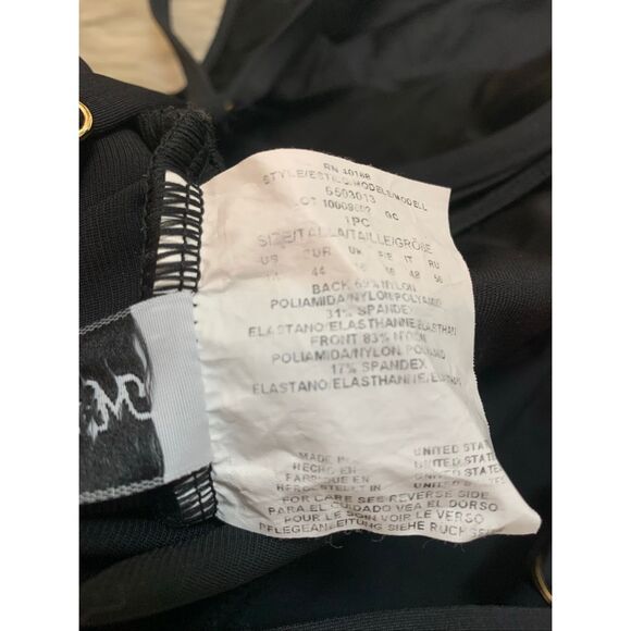 Miraclesuit  Underwire One Piece Gold Front Zip Black Swimsuit size 14 - Picture 4 of 6